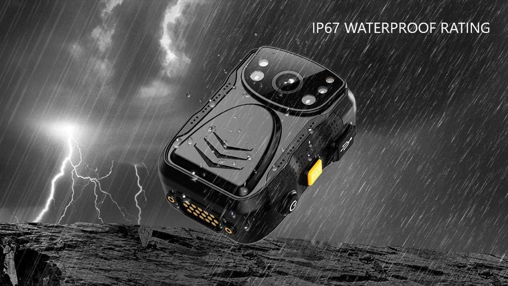 1296P UHD Body Camera with Audio, 128GB, 2 Inch Display, Night Vision, Waterproof, Shockproof D1985
