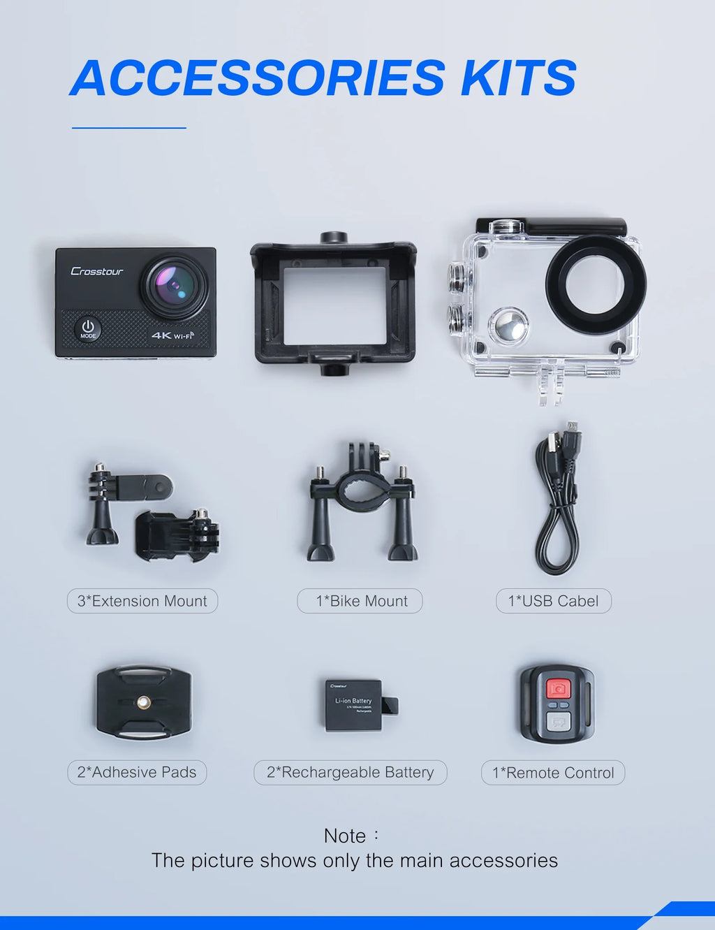 4K 16MP WiFi Sports & Action Camera with Remote Control S195