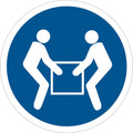 2 in. Circle Blue u0026 White Safety Label K237