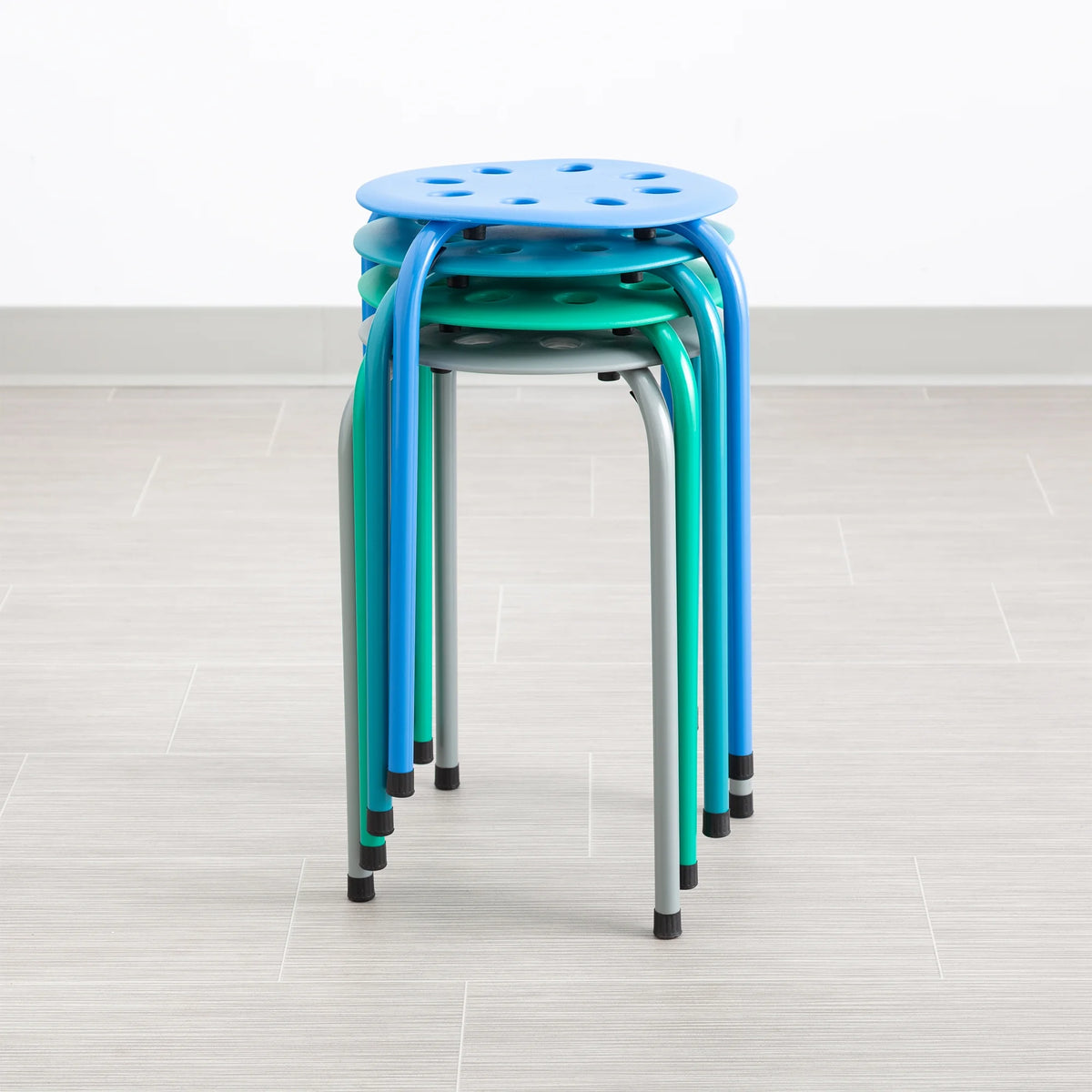 Stacking Stool Set 17.75" H Seat Pack of 4 I387672