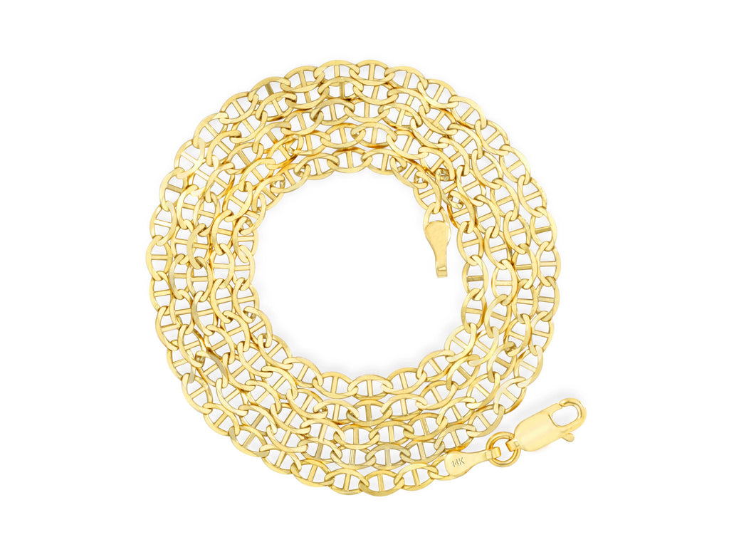 10k Yellow Gold Solid Anchor Chain Necklace 16" - 30" D118
