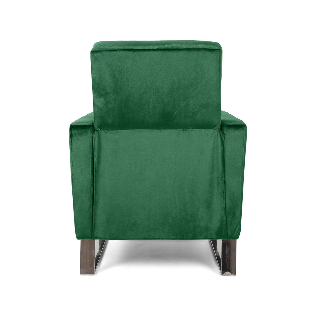 Green Velvet Push Back Recliner Y791