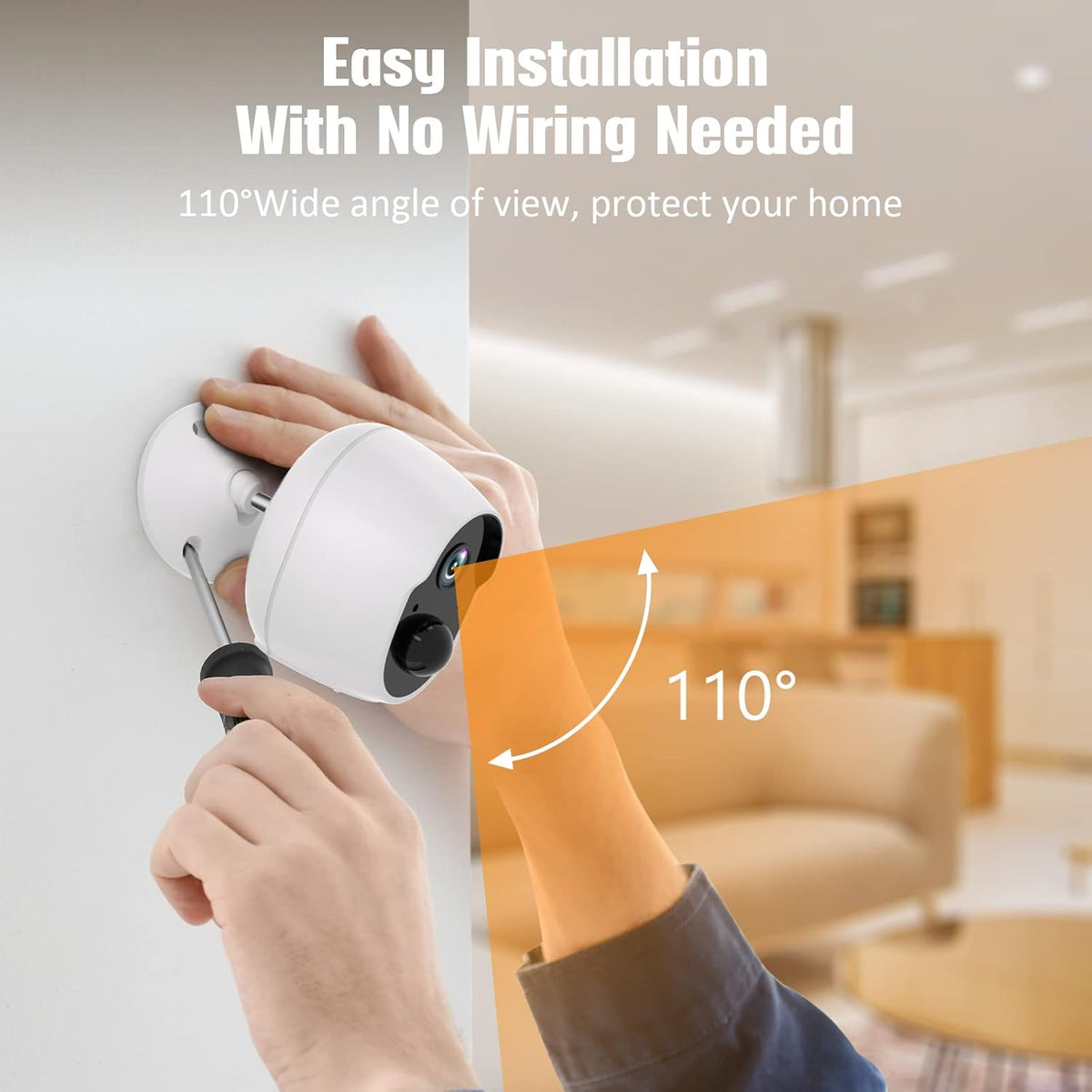 Wireless Security Camera Outdoor, 1080P Battery Powered WiFi Camera, IP65 Weatherproof T97844