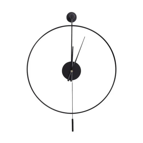 Black Wall Clock Pendulum Silent Quartz Movement B255