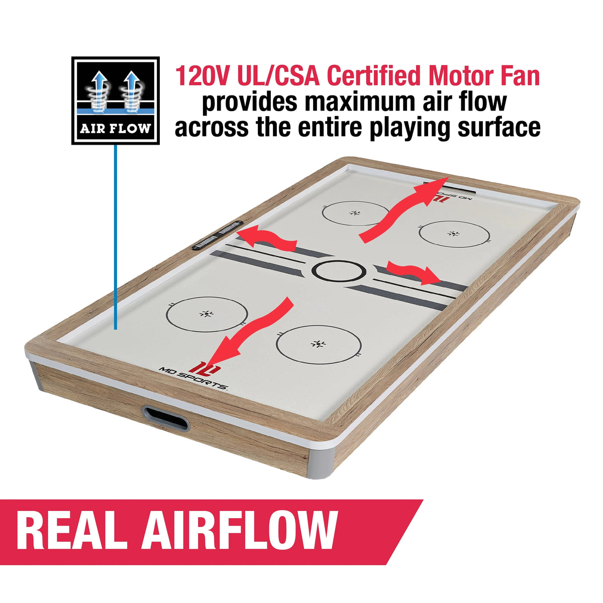 7' Air Powered Hockey Table with Pusher and Puck Set H330783