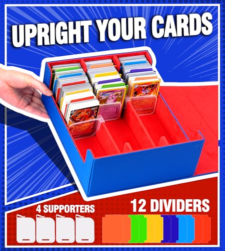 Trading Card Storage Box 2400+ Card Deck Case Black and Gray T634