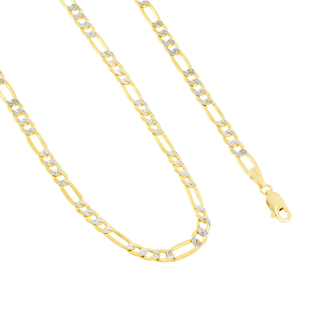 10k Yellow Gold Figaro Chain Pendant Necklace 16" - 30" C7328