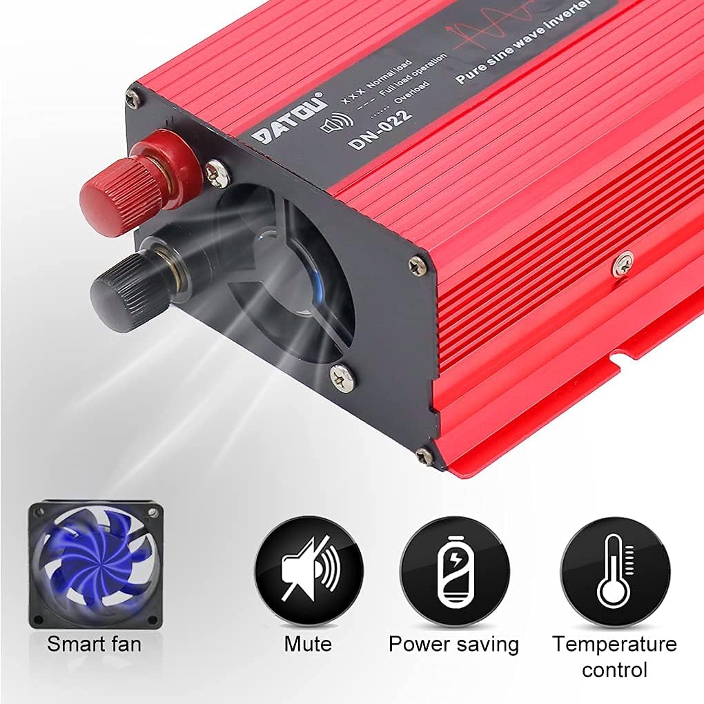 1000W Pure Sine Wave Power Inverter 12V 110V DC to AC Car Inverter with LED Display H5022