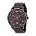 Stainless Steel Red Brown Watch O9758