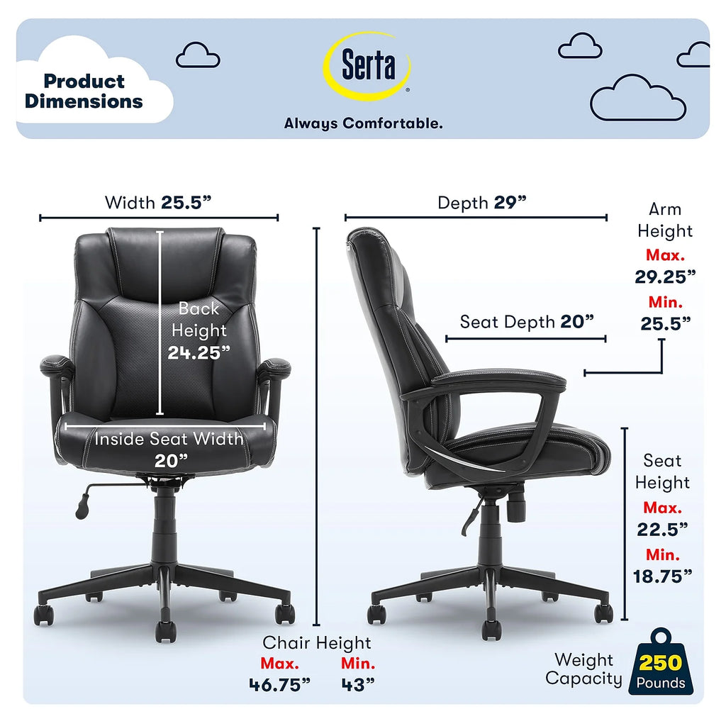 Black Bonded Leather Executive Chair R889
