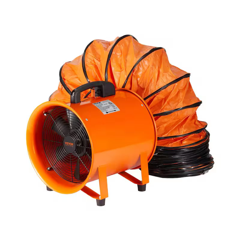 10 in. Heavy-Duty Portable Blower Fan with Duct Hose E2287