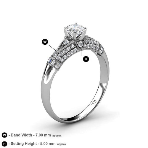 14K White Gold Moissanite Engagement Ring V2257