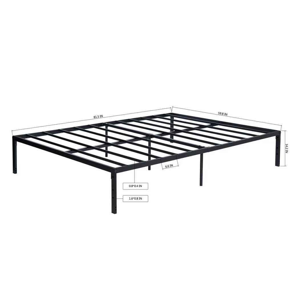 Queen Size Black Metal Slat Bed Frame A391509