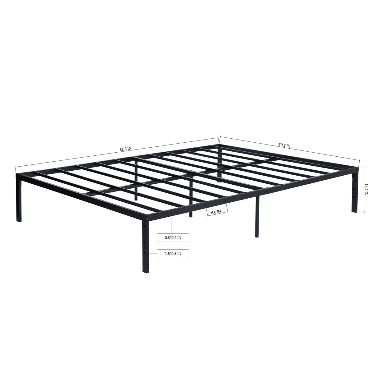 Queen Size Black Metal Slat Bed Frame A391509