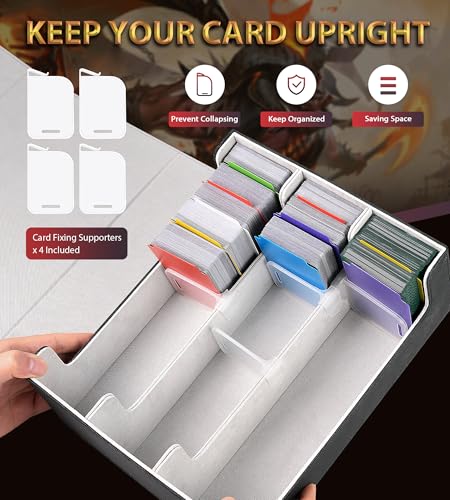 Trading Card Storage Box 2400+ Card Deck Case Black and Gray T634