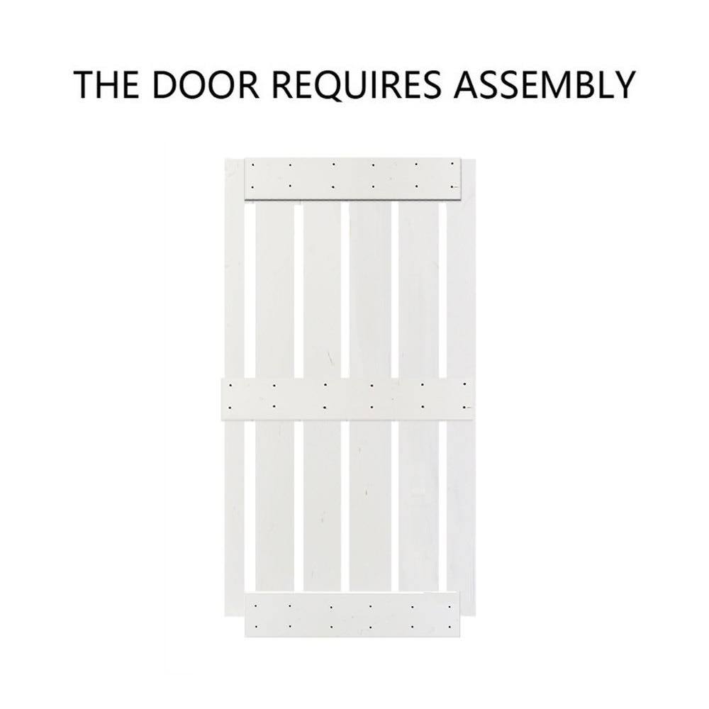 White Stained 2 Panel Barn Door with Sliding Hardware I9908