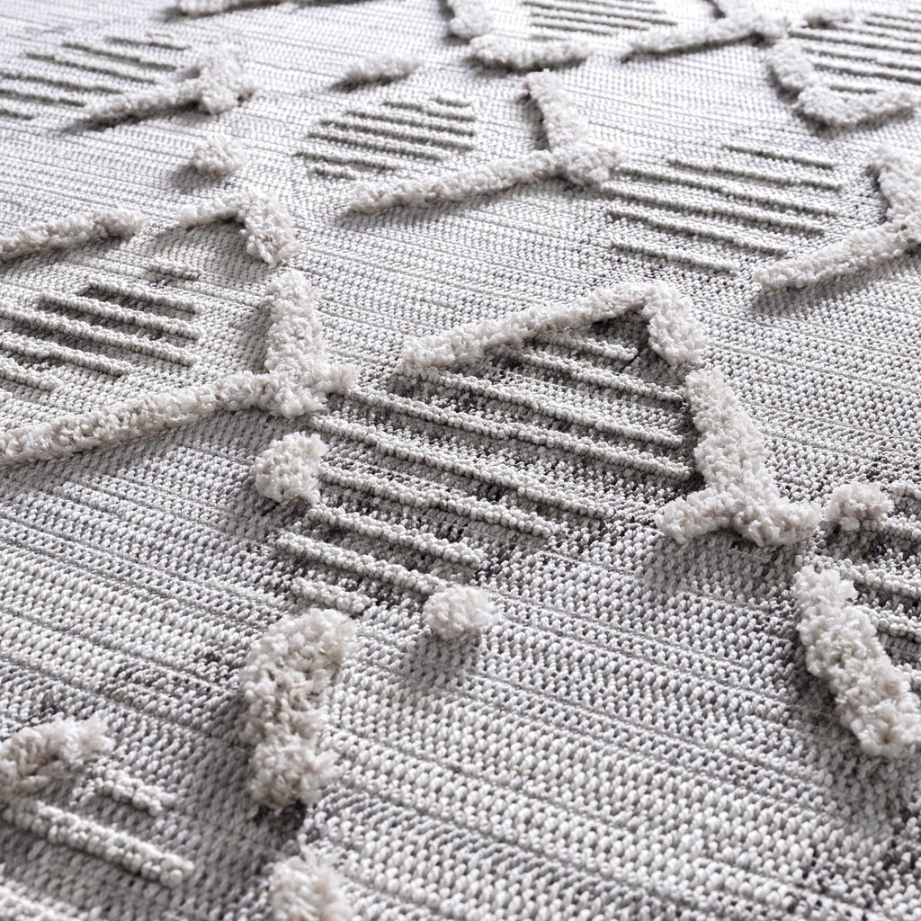 Gray Beige Cream Moroccan Trellis Area Rug C866681