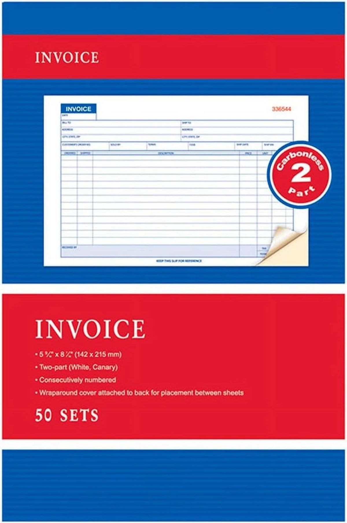Invoice Receipt Record Book 2 Part 50 Sets J96038