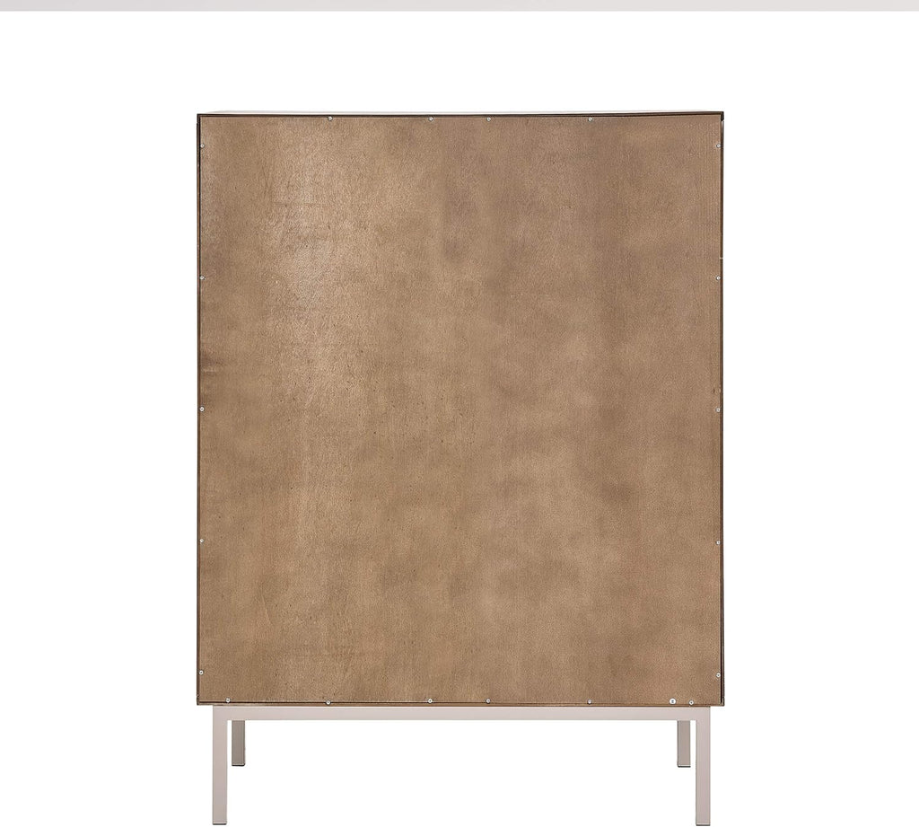 Two Tone Sliding Door Cabinet with Shelves O21091