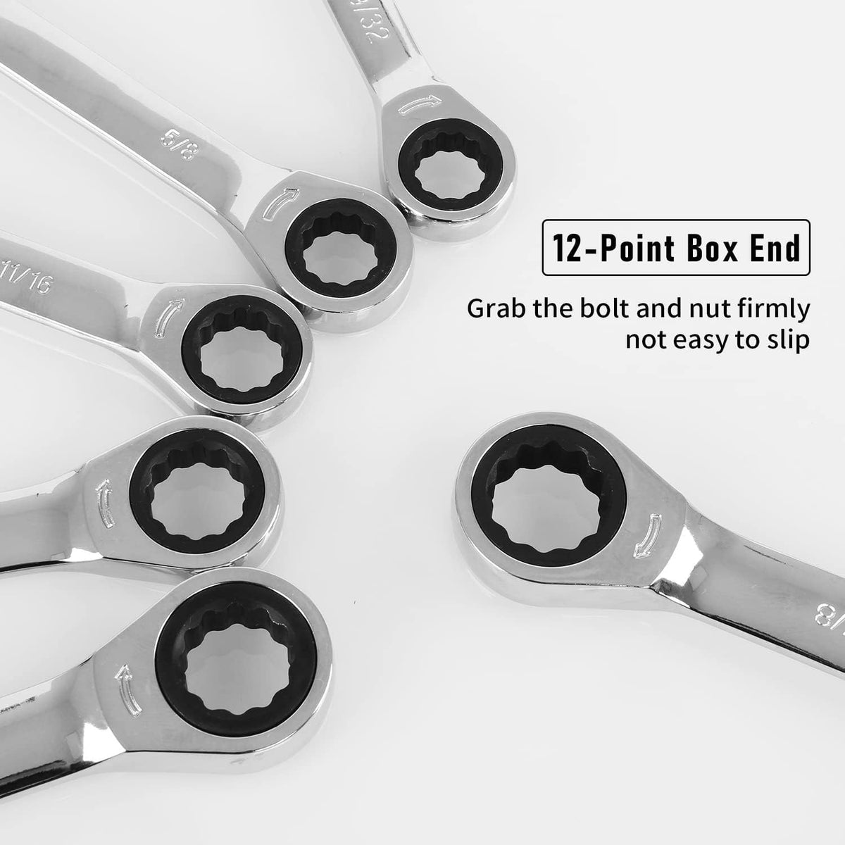 14-Piece Ratcheting Combination Wrench Set, Chrome Vanadium Steel F4841