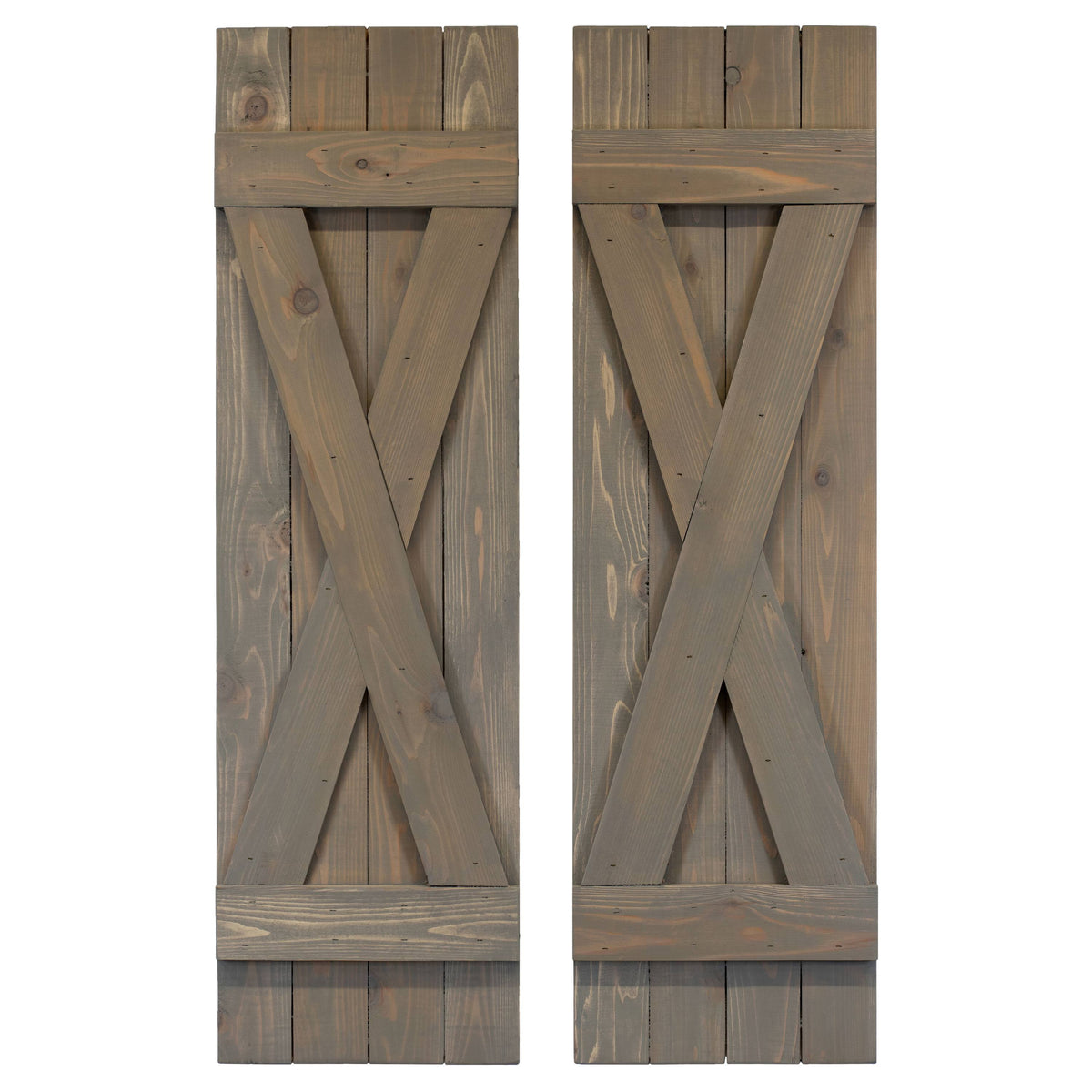 Gray 60 inch Board and Batten Exterior Shutters Pair K2398