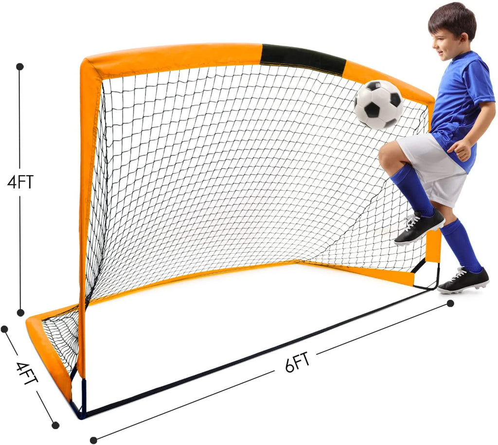 6'x4' Set of 2 Foldable Soccer Goals D224