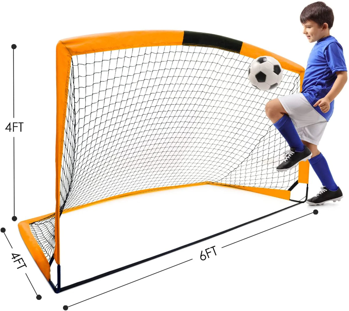 6'x4' Set of 2 Foldable Soccer Goals D224