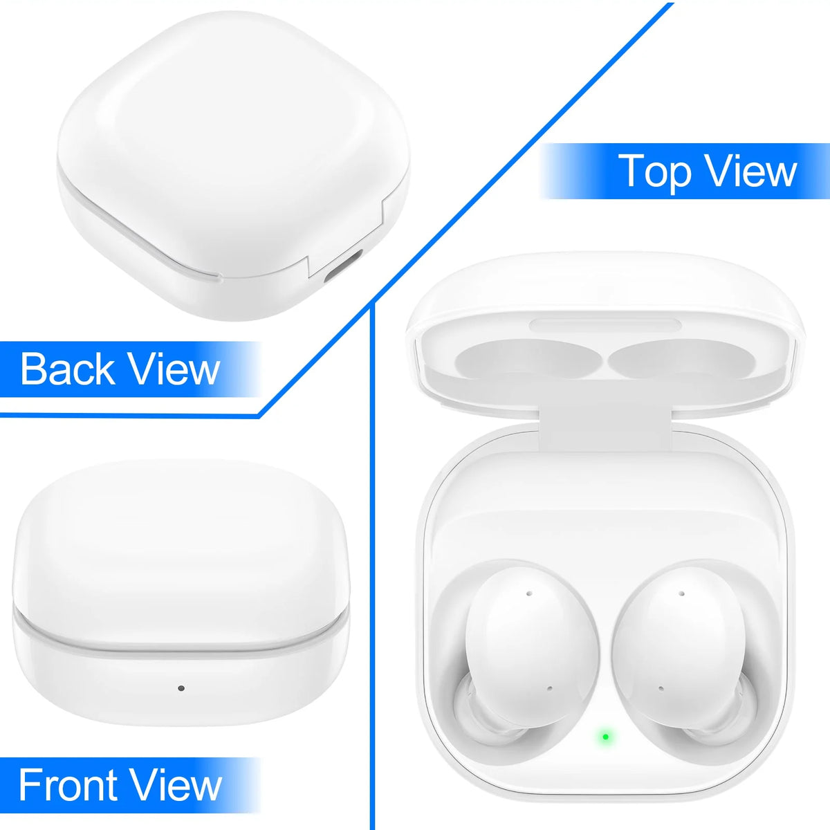 White Truly Wireless Bluetooth Headphones with Noise Isolation R610