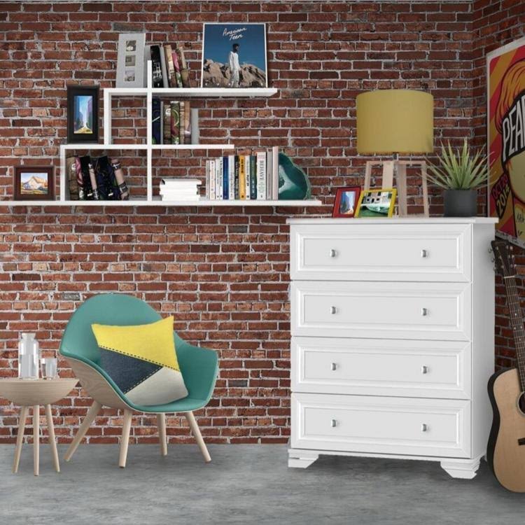 White 4 Drawer Chest K62783