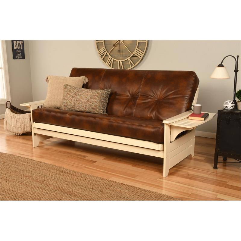 Mocha Brown/Black Full Futon with Fabric Mattress N8984