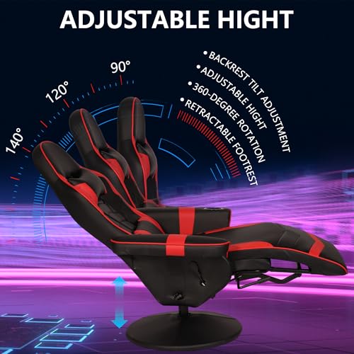 Blue Massage Gaming Chair with Footrest I767