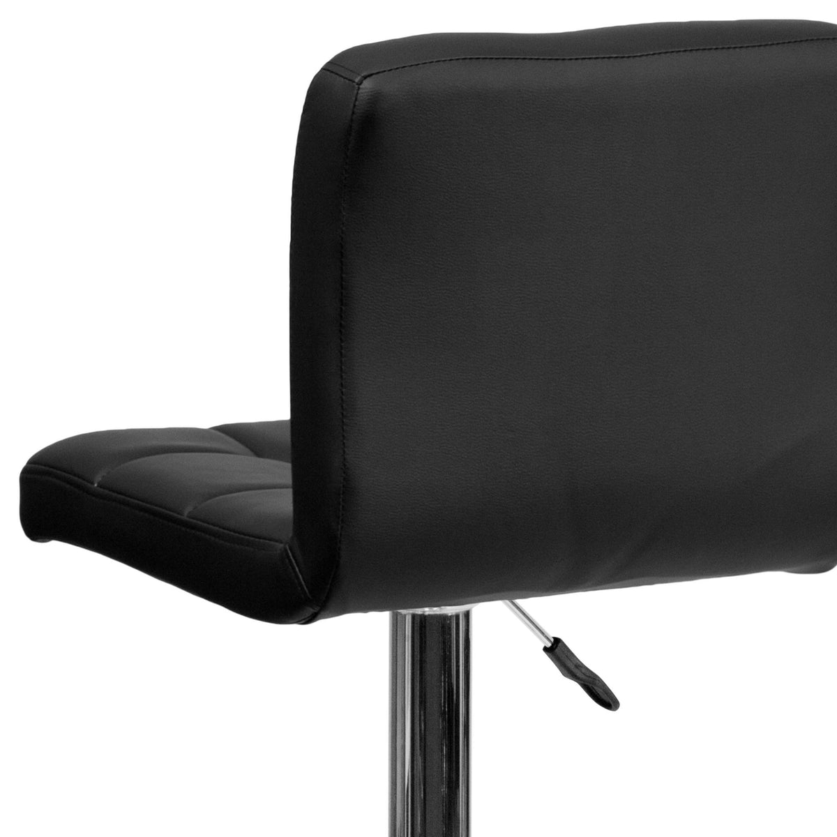 Black Quilted Vinyl Adjustable Height Barstool with Chrome Base Y43957