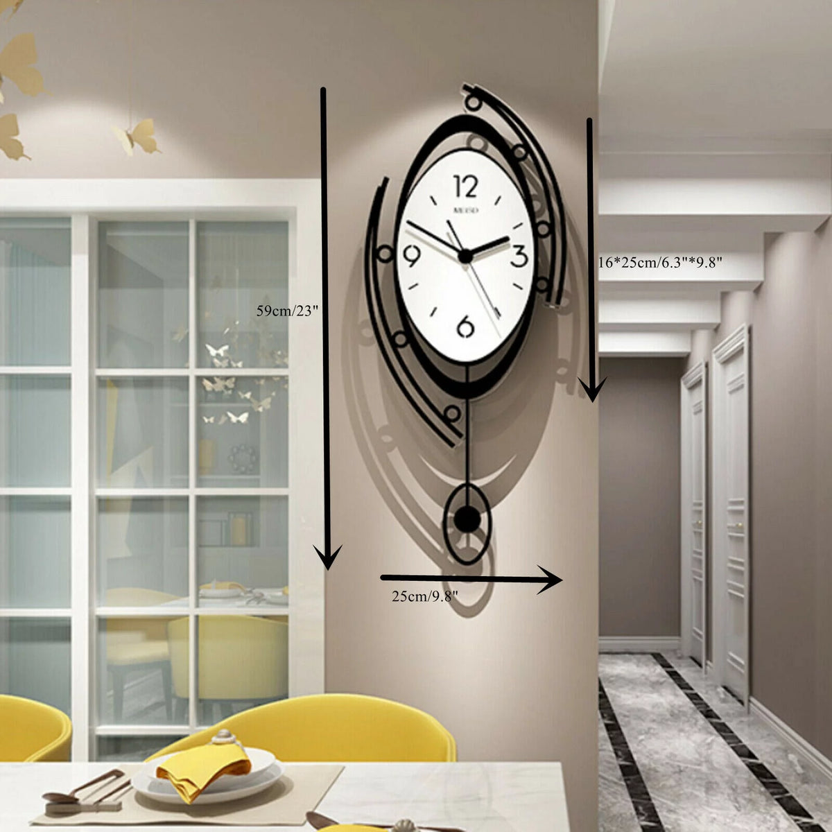 Large 3D Metal Wall Clock E85867