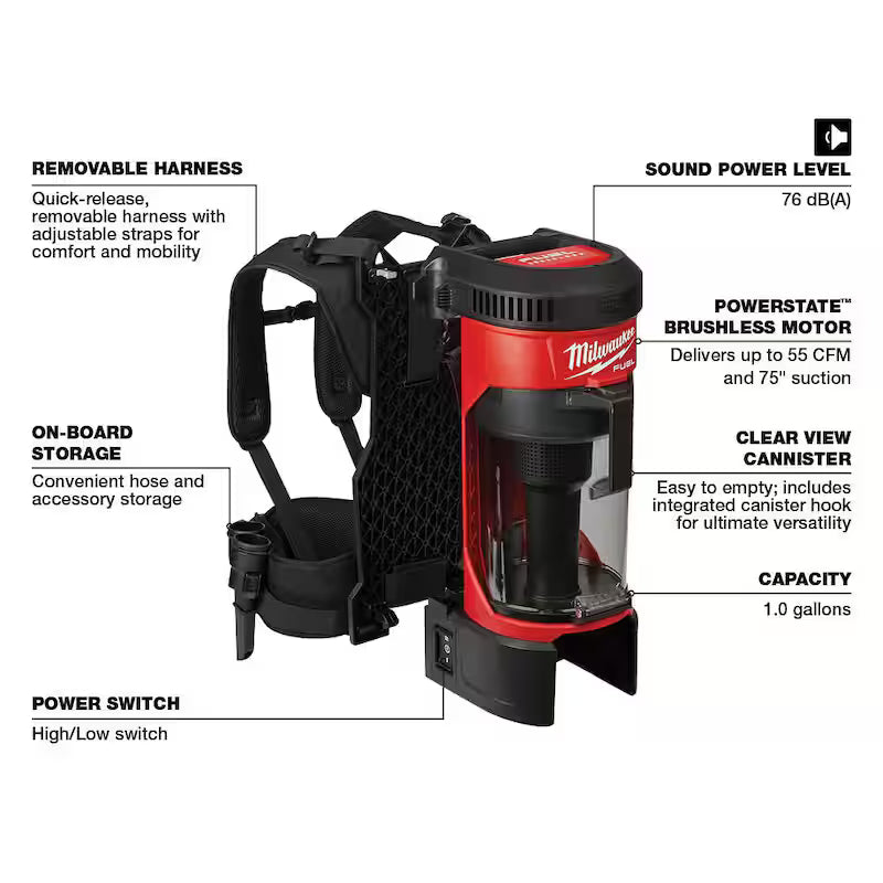 18-Volt Cordless 3-in-1 Backpack Vacuum L416