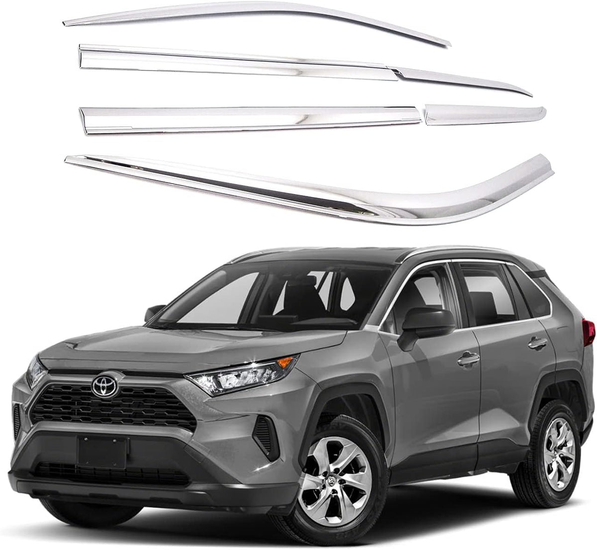 Dark Smoked Side Window Vent Visor 6 Piece Set I3651