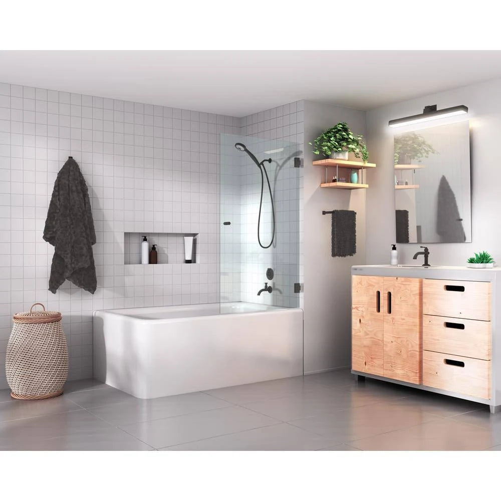 Frameless Wall Hinged Bathtub Door in Polished Brass B27816