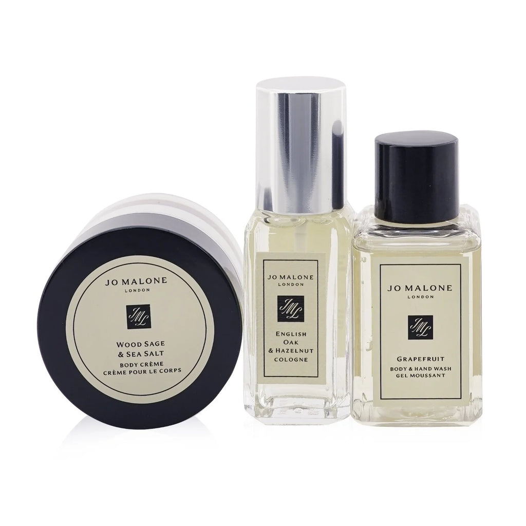 English Oak & Hazelnut Cologne 9ml, Grapefruit Body & Hand Wash 15ml, Wood Sage & Sea Salt Body Cream 15ml 3pcs K926