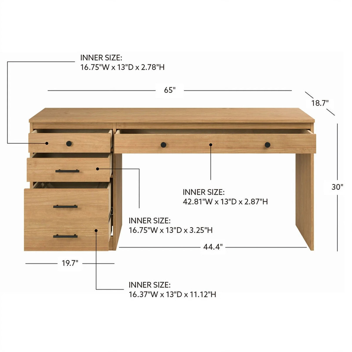 Wood Desk with File Cabinet R3660