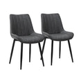 Gray Faux Leather Armless Dining Chairs Set of 2 W267893