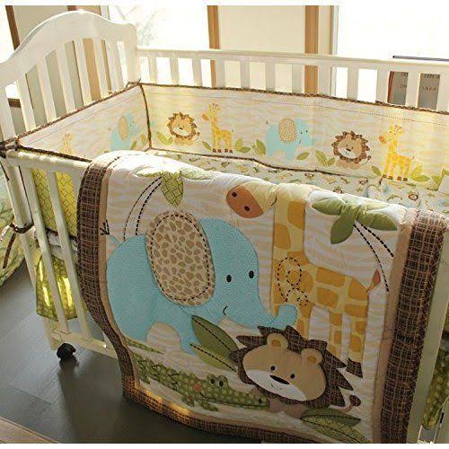 7 Pieces Nursery Crib Bedding Set with Bumper E117654