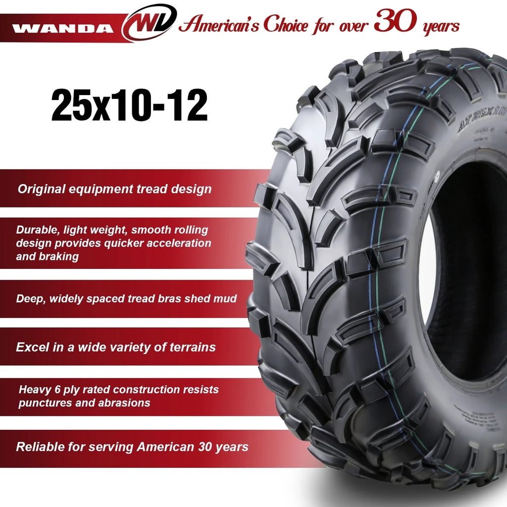 25x10-12 6PR ATV/UTV Tires Set 2 E929798