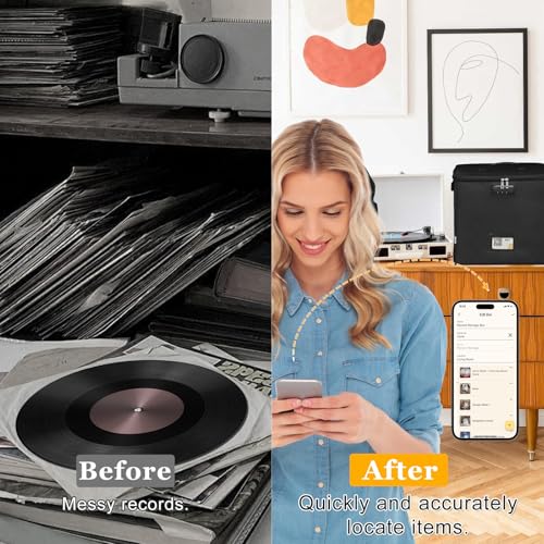 Black Waterproof Vinyl Record Storage Box with Lid X834422