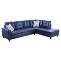 Blue Faux Leather Right Sectional Sofa D196100