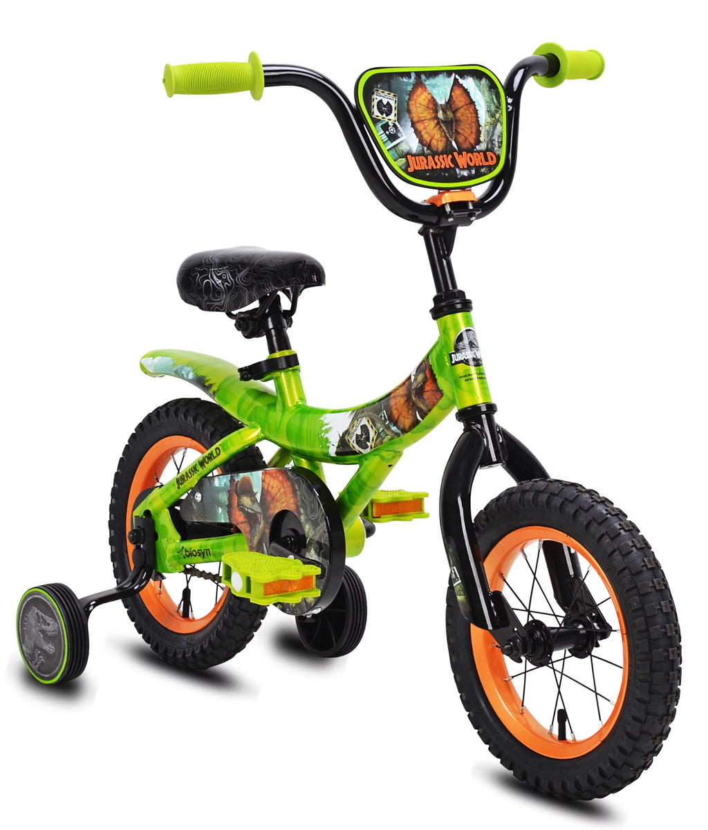 Green and Orange 12-inch Boy's Bicycle with Training Wheel L922
