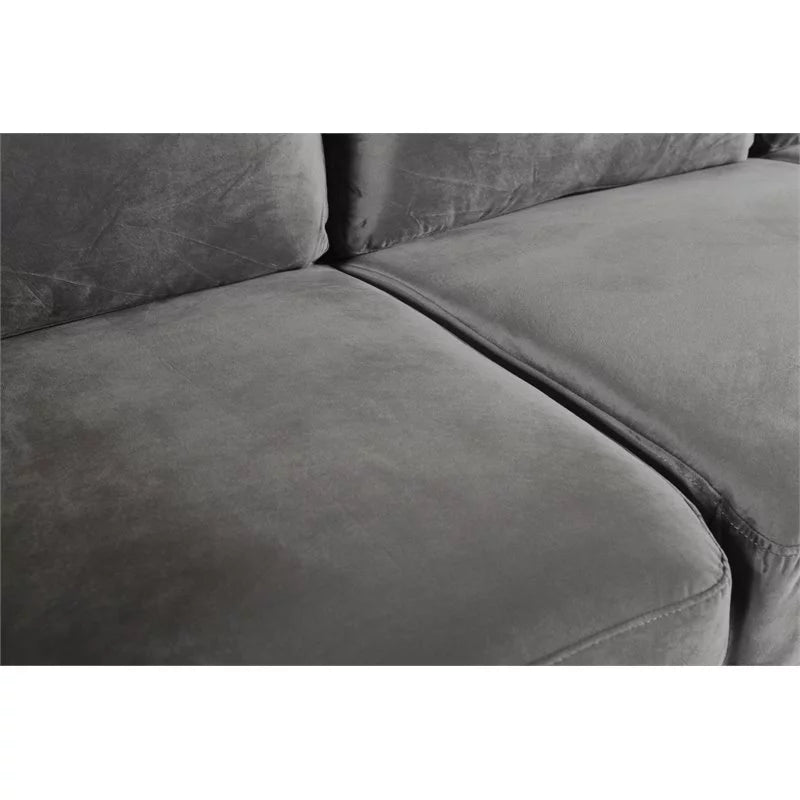 Gray Polyester Fabric Loveseat T69890