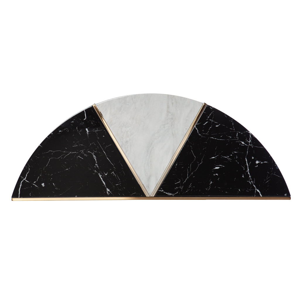 Half Moon Faux Marble Console Table Y403572