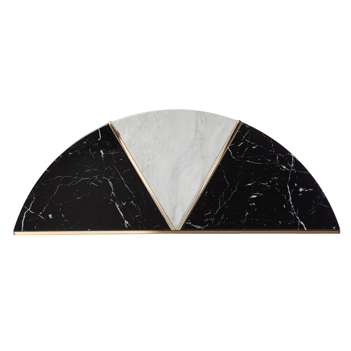 Half Moon Faux Marble Console Table Y403572