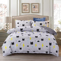 Twin Reversible White and Black Cow Duvet Cover Bedding Set with Zipper J12012