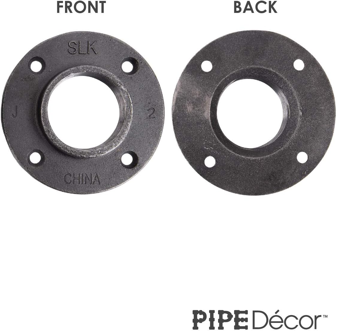 Cast Iron Floor Flange 4 Pack, Steel Grey, 2 Inch Threaded N629850