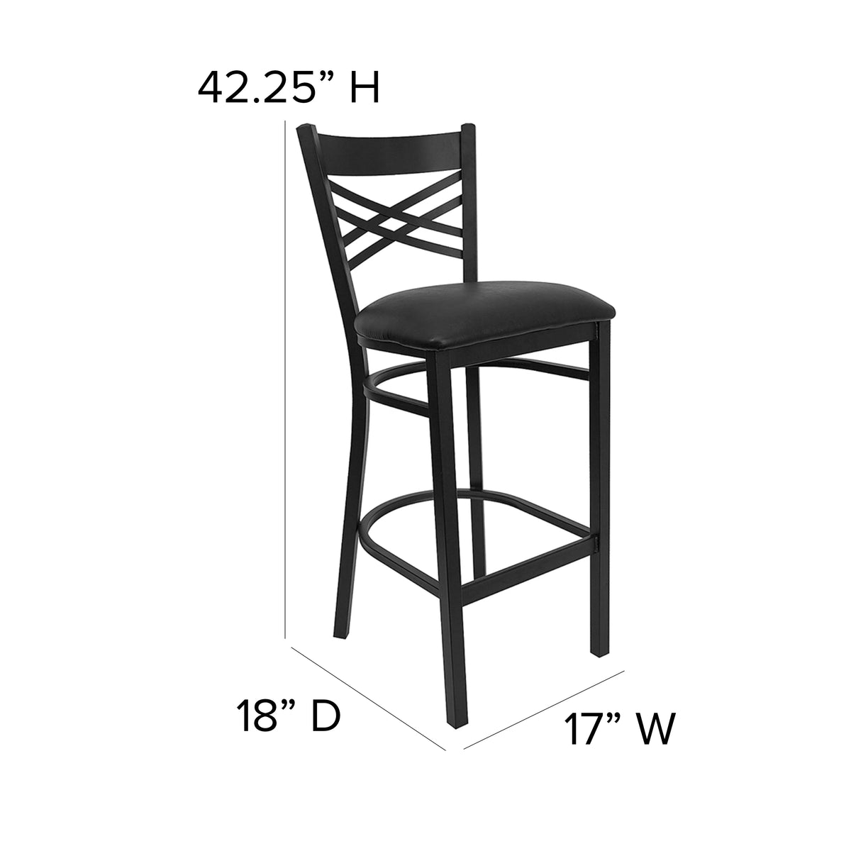 Black X Back Metal Barstool U839